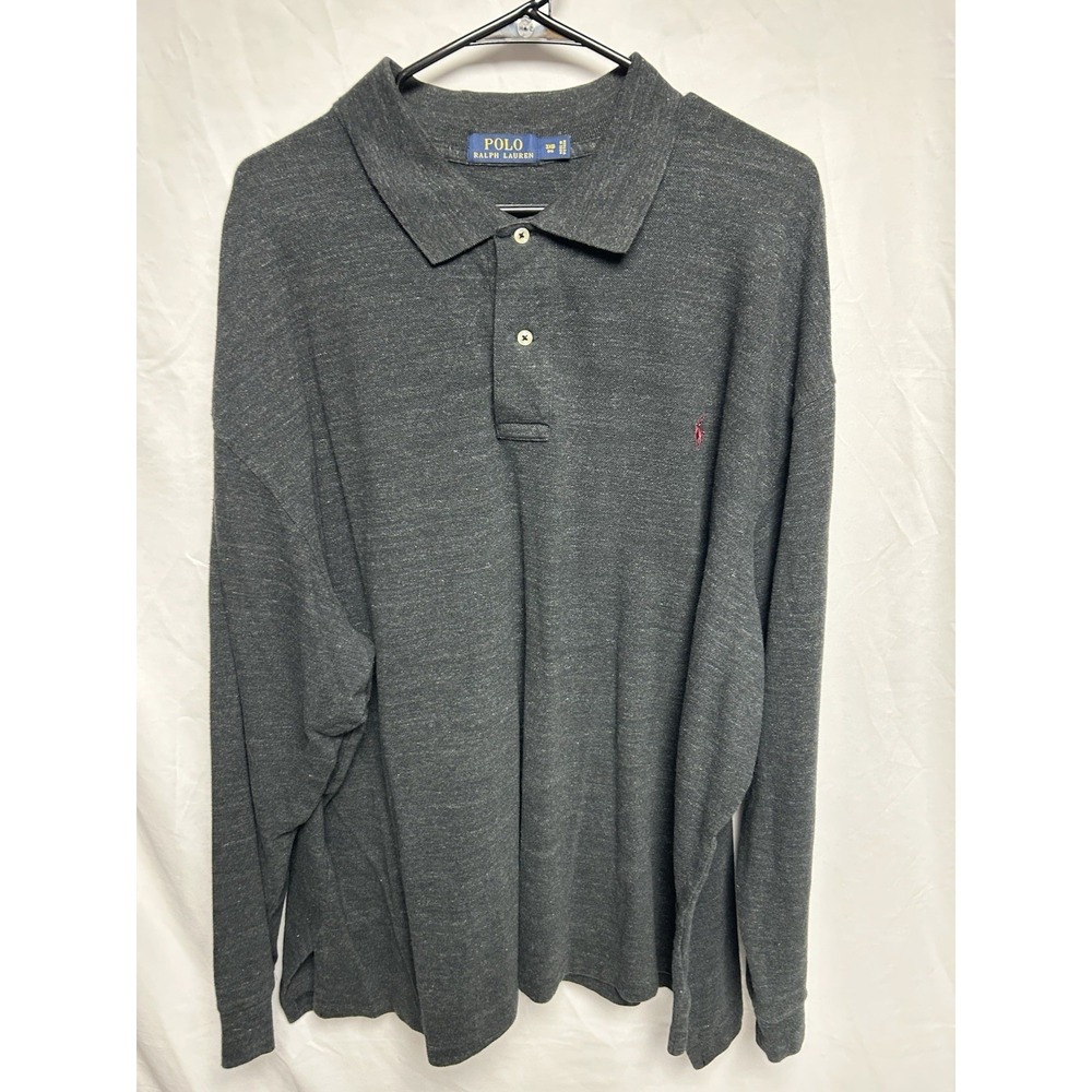 Polo Ralph Lauren Long Sleeve Rugby Style Shirt, Charcoal Gray, Men's 3XB
